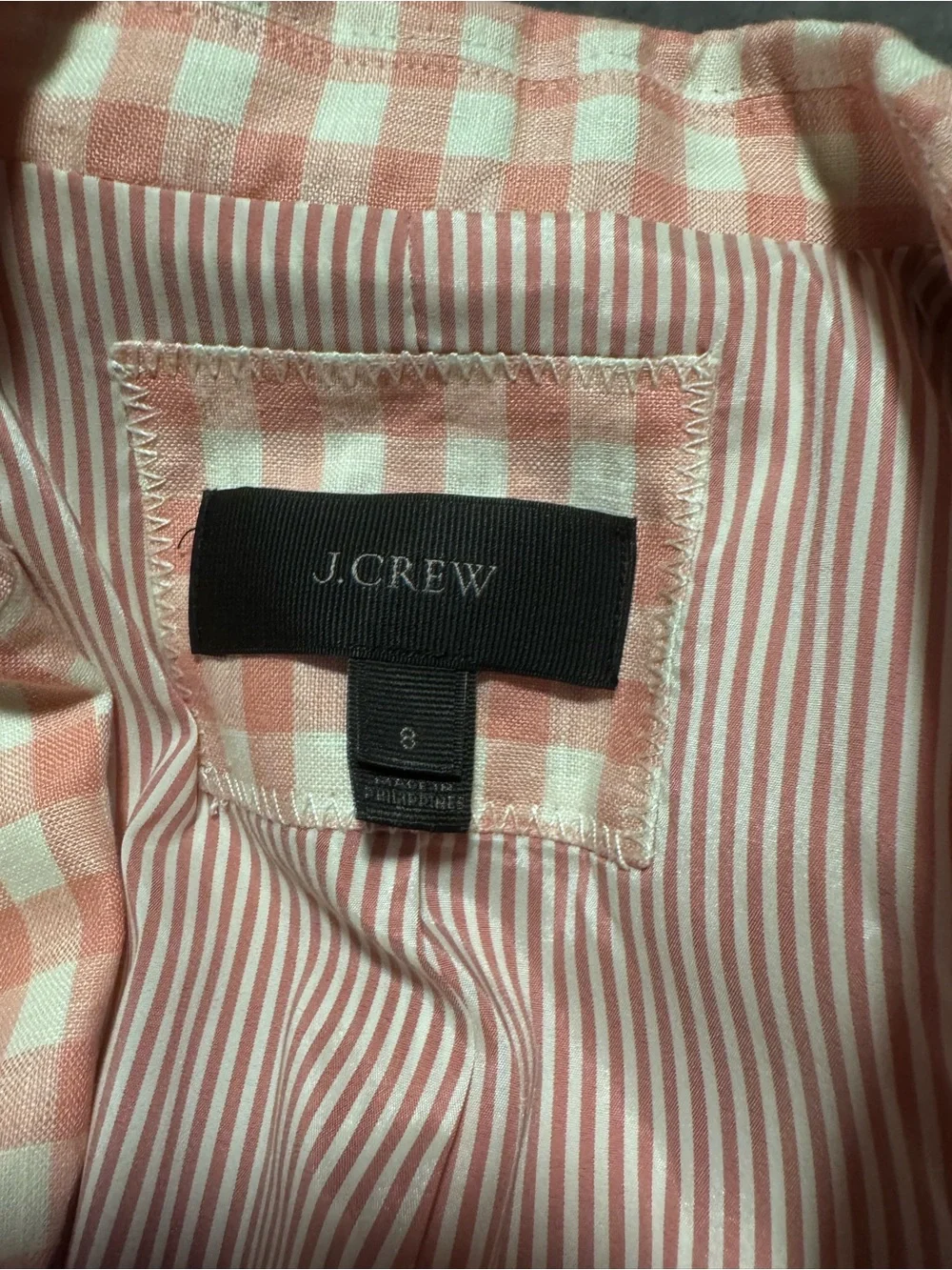 J Crew Gingham Blazer